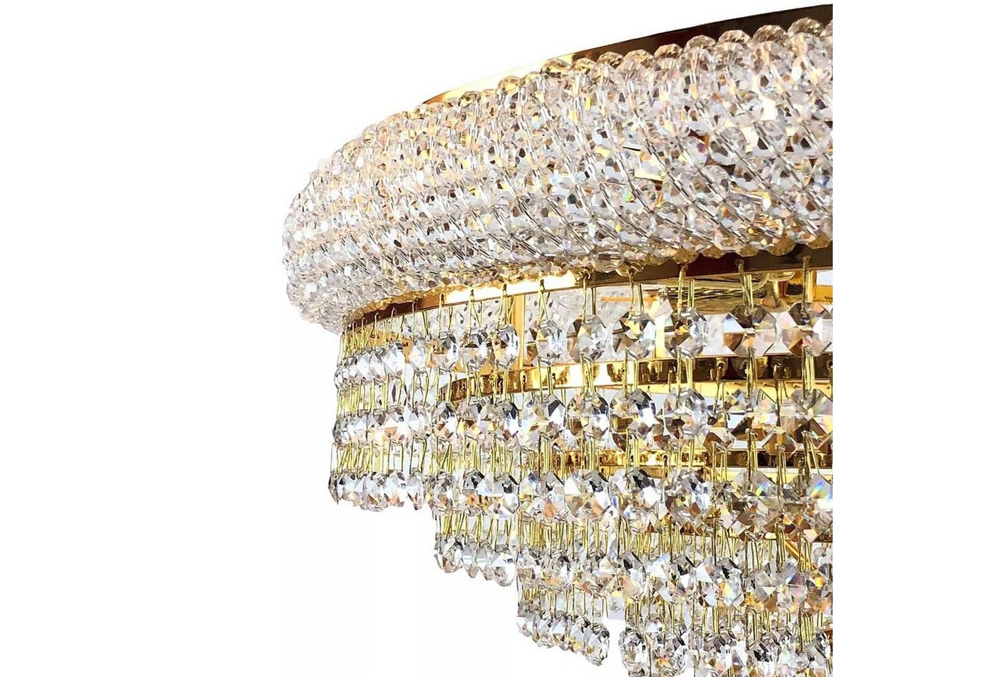 PGA-Lights Deckenleuchte Kristall Deckenleuchte Granada Gold Ø60cm gefertigt aus Kristallen Bild 3