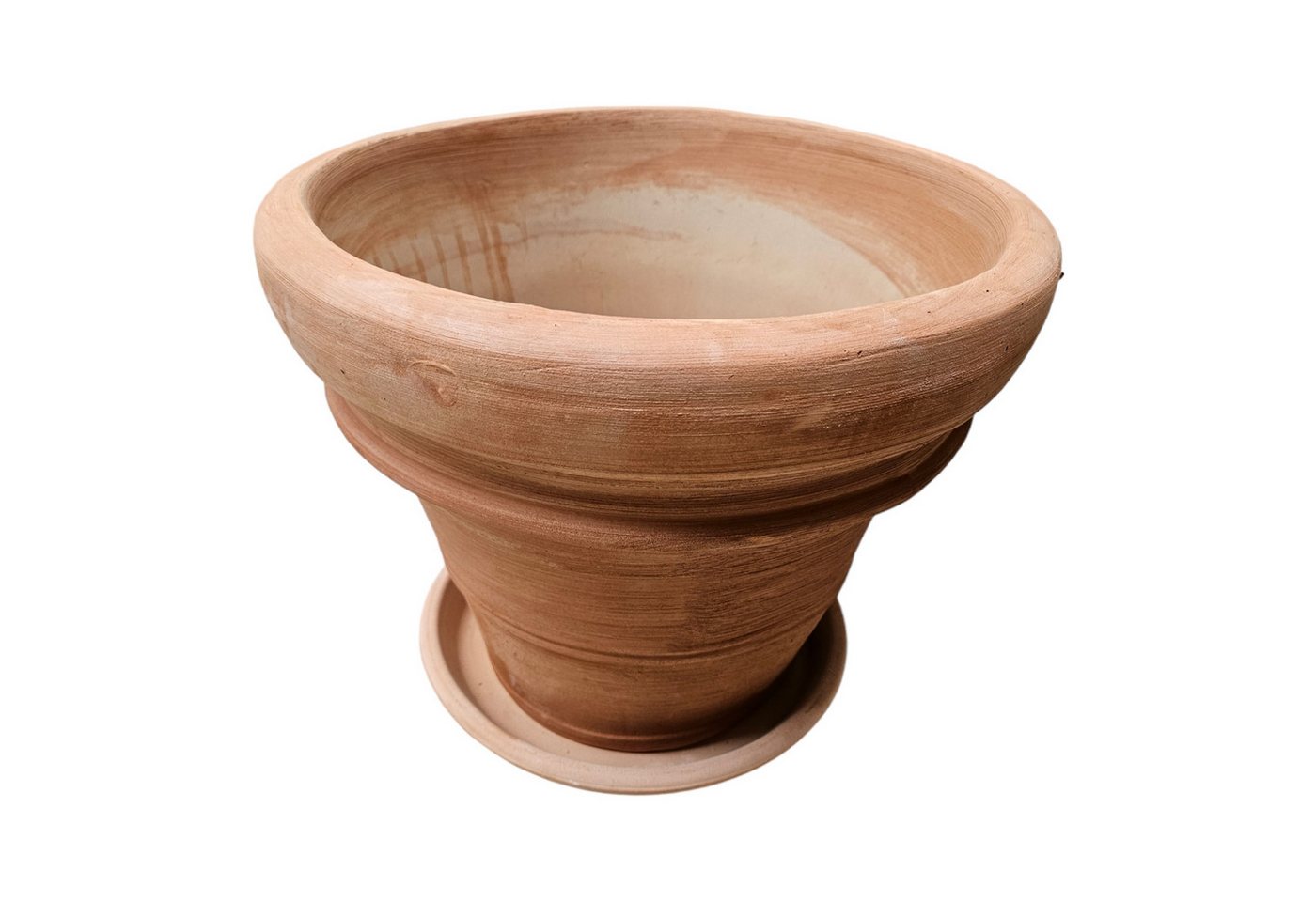 Teramico Blumentopfuntersetzer Pflanzteller Terrakotta 36cm Hell, 100% Frostfest