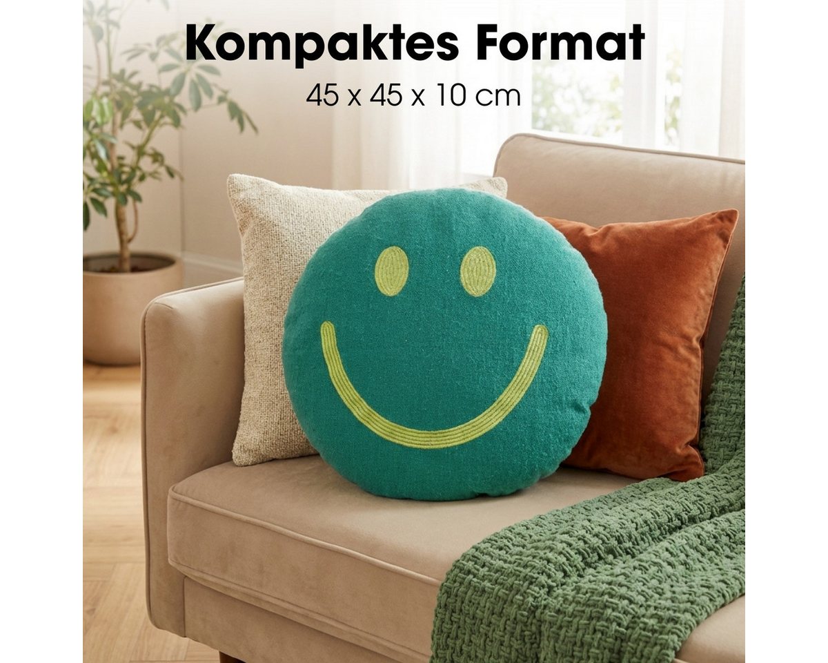Mica Decorations Zierkissen Mica Decorations Smiley Deko Kissen – Ø45 x 10 cm Bild 2