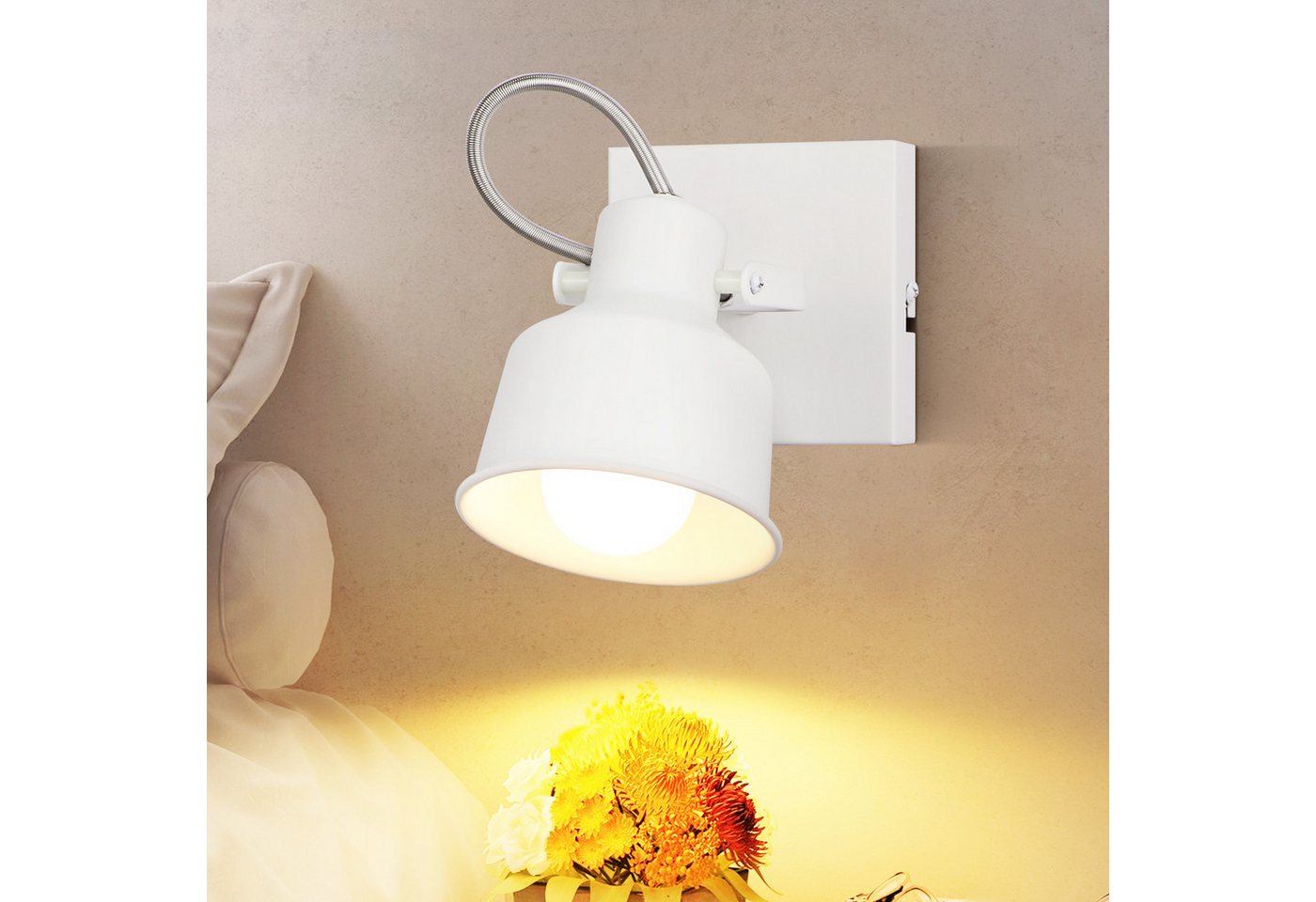 Nettlife Wandstrahler Schwarz Vintage E14 Deckenstrahler Schwenkbar 350° 40W Wandleuchte, Schwenkbar, LED wechselbar, Retro Küchenlampe für Wohnzimmer Schlafzimmer Büro