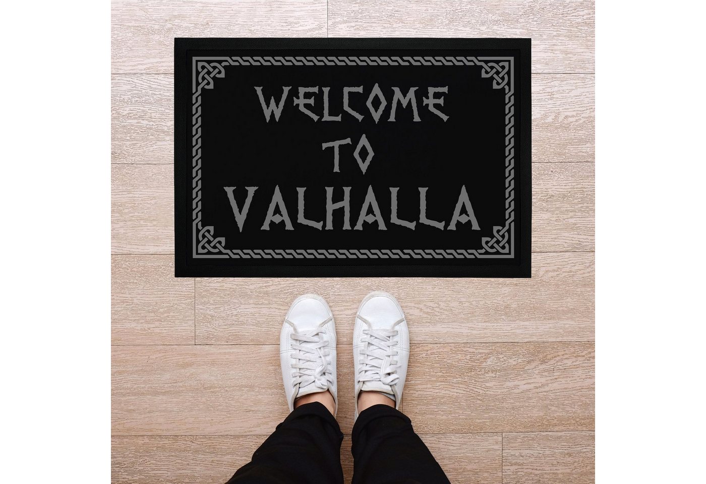 MoonWorks Fußmatte Fußmatte mit Spruch Welcome to Valhalla Wikinger Viking Willkommen, rechteckig Bild 5