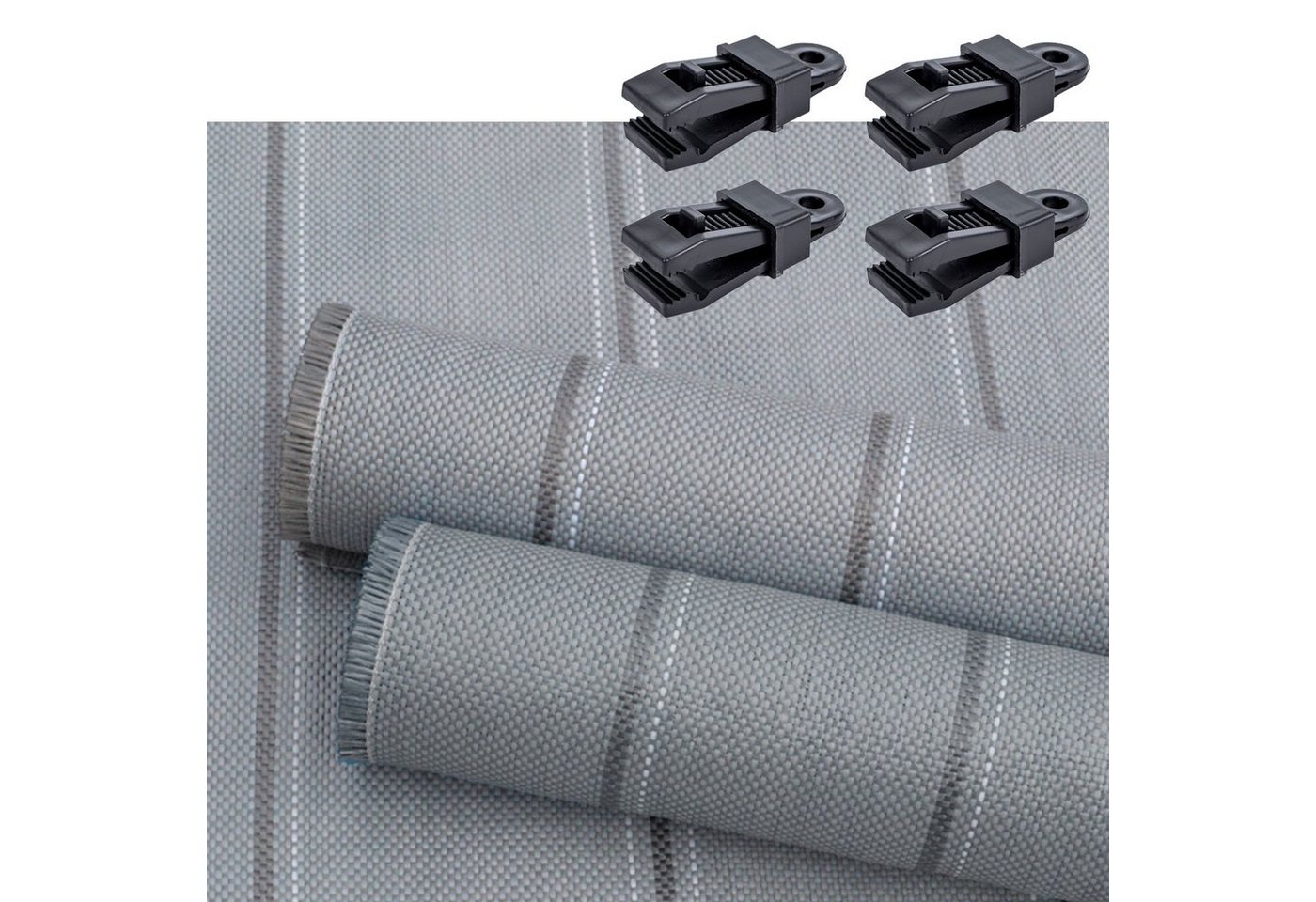 Arisol Zeltteppiche Arisol Vorzeltteppich 250x500cm 100% PP Zeltteppich grau inkl Clips Bild 4