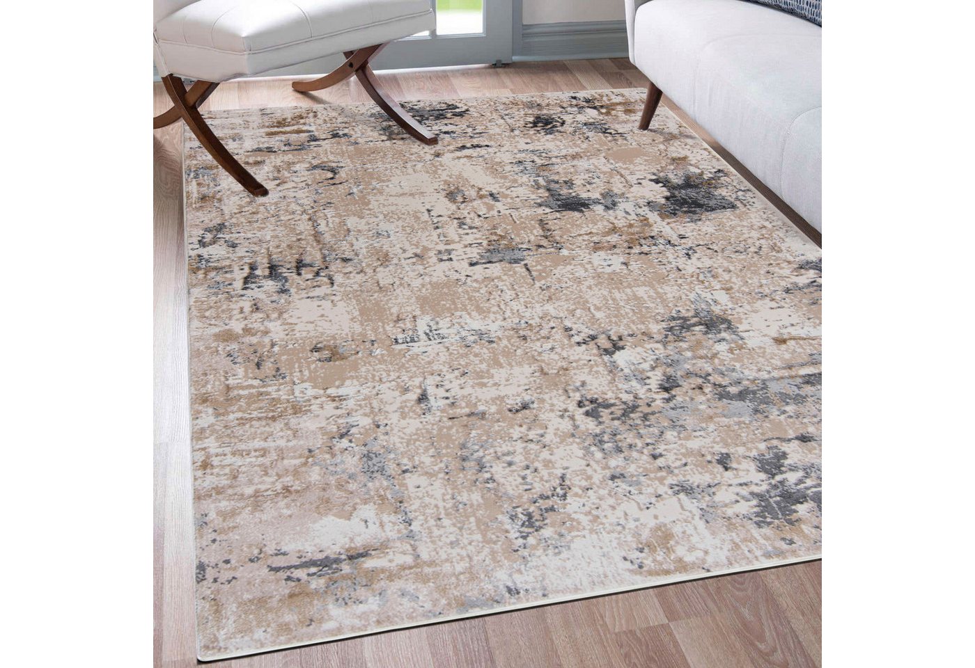 Mazovia Designteppich Modern Abstrakt Teppich für Wohnzimmer Schlafzimmer Büro - Kurzflor, 120 x 170 cm, Fußbodenheizung Bild 4