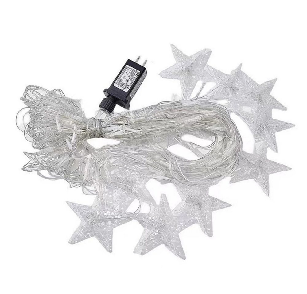 VIVIHEYDAY LED-Lichtervorhang Sterne LED Lichterkette Dekolicht Innen Weihnachten Deko, 8 Beleuchtungsmodi