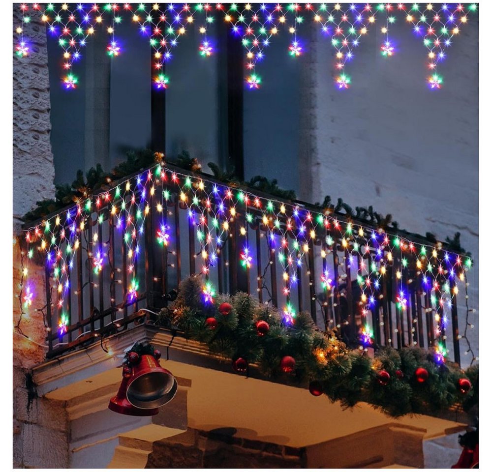 VIVIHEYDAY LED-Lichtervorhang Sterne LED Lichterkette Dekolicht Innen Weihnachten Deko, 8 Beleuchtungsmodi Bild 2