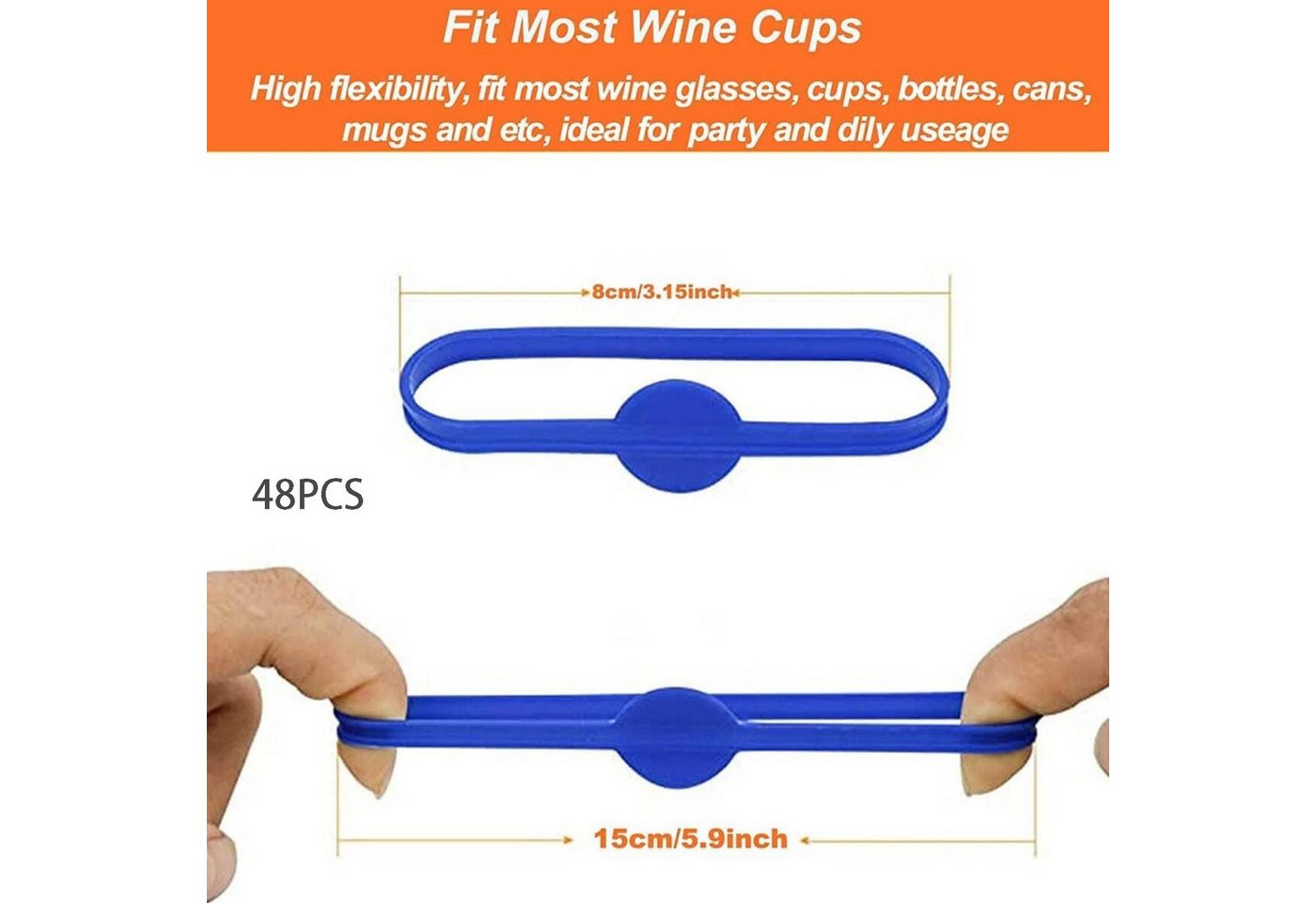 FELIXLEO Küchenorganizer-Set Glasmarkierer Silikon Wiederverwendbar Bunt Weinglas Marker, (48-tlg) Bild 2