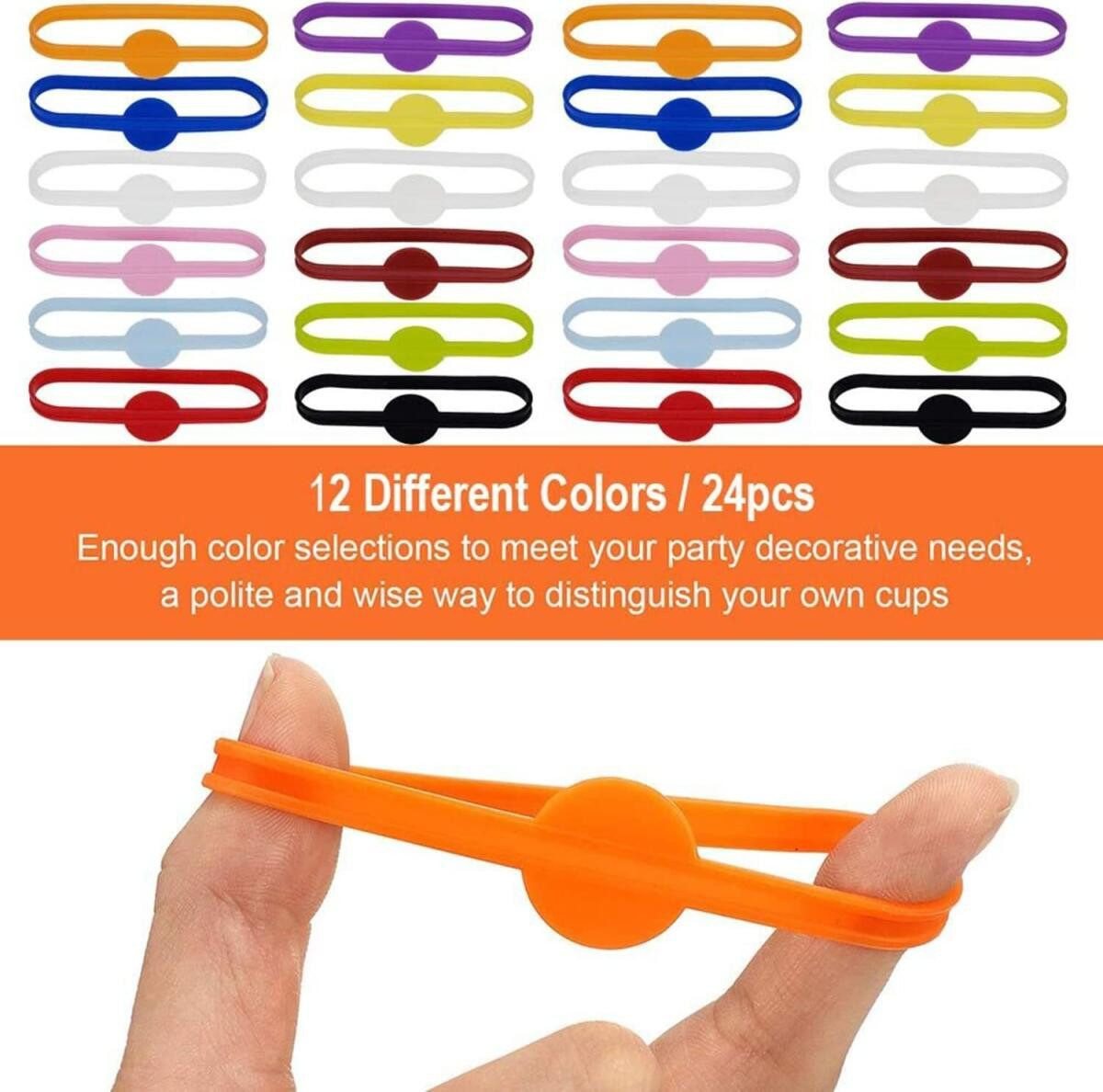 FELIXLEO Küchenorganizer-Set Glasmarkierer Silikon Wiederverwendbar Bunt Weinglas Marker, (48-tlg) Bild 5