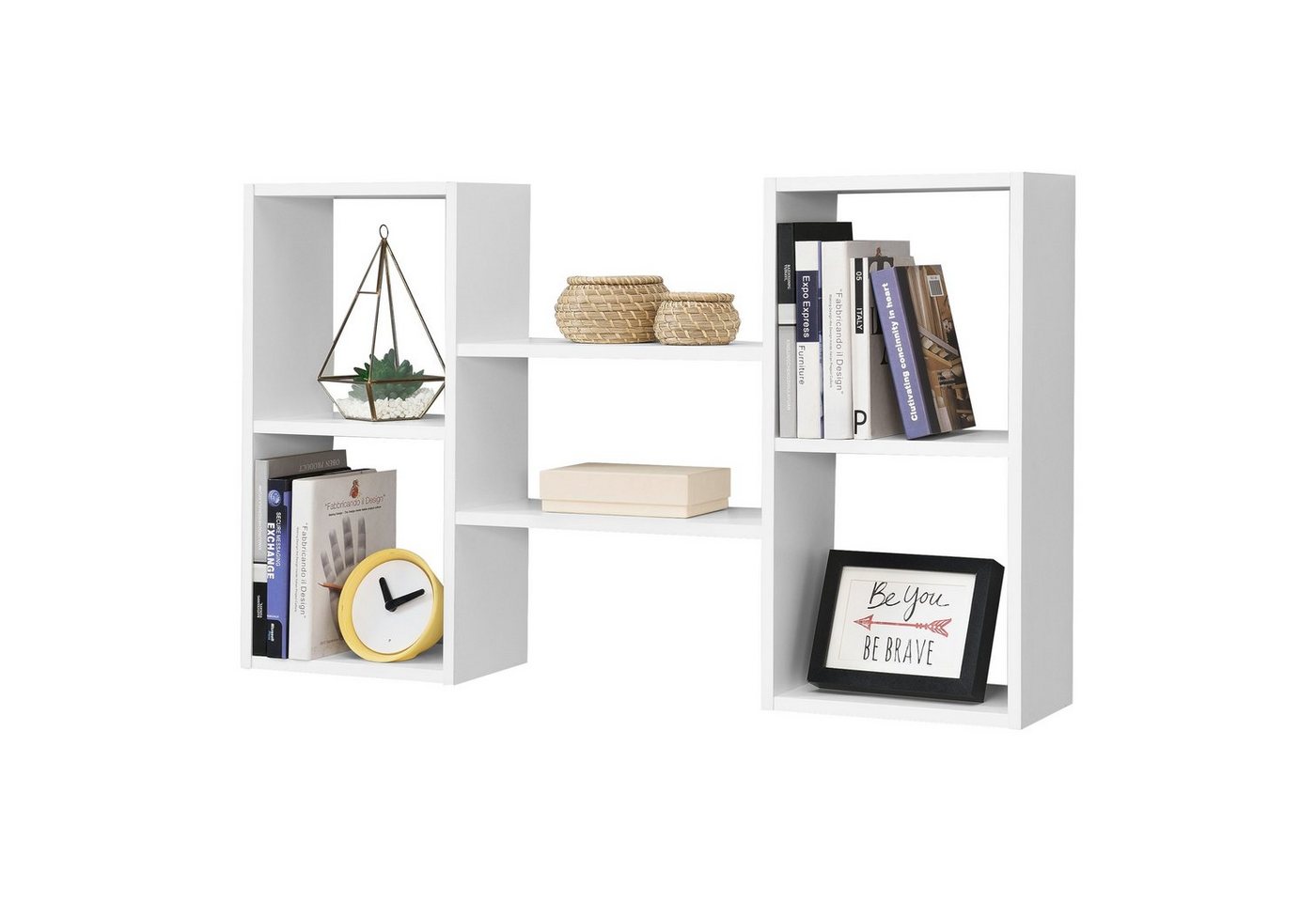 en.casa Wandregal, »Lillesand« Bücherregal mit 5 Ablagen 101x18x60cm Weiß Bild 2