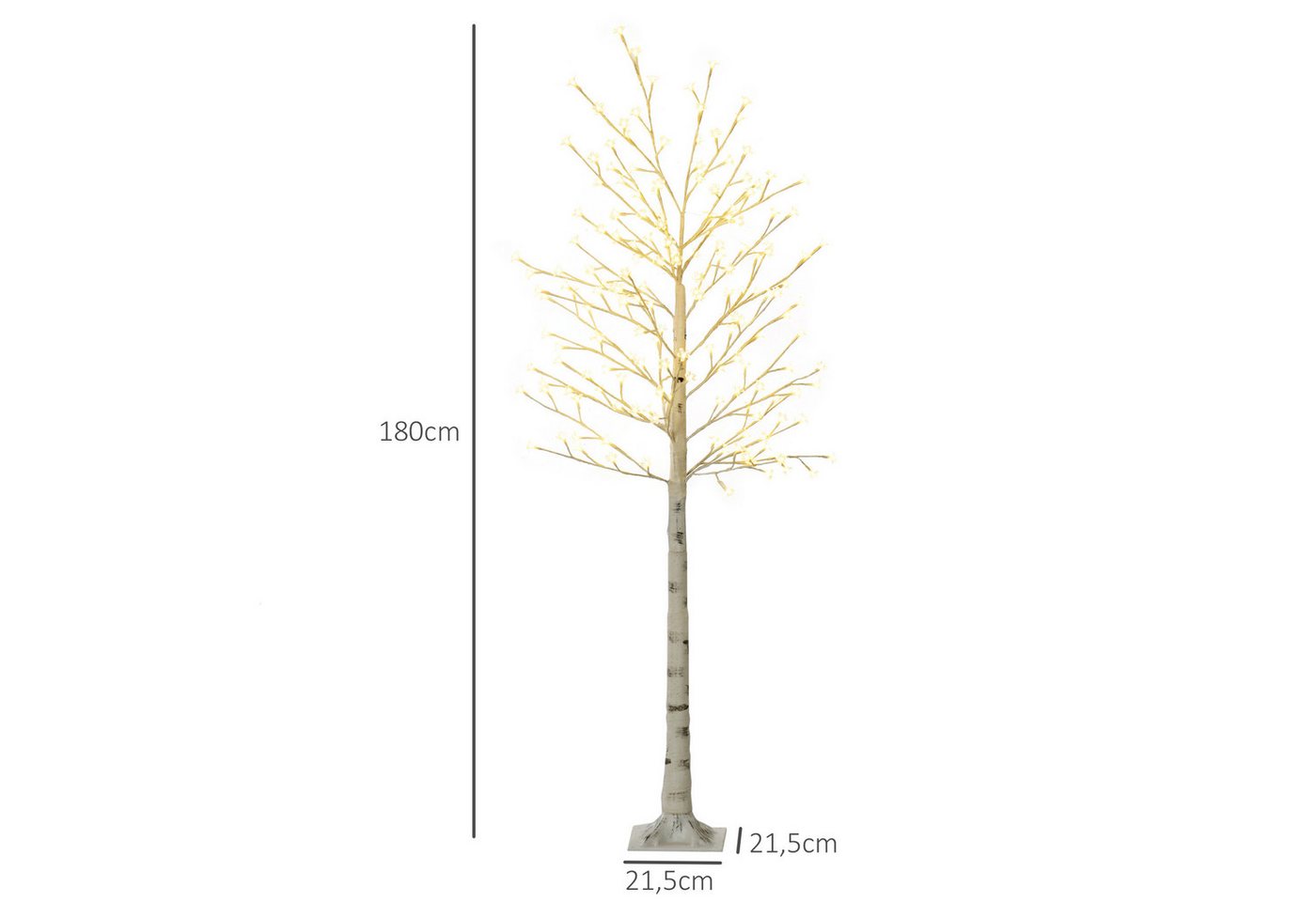HOMCOM LED Baum Kunstbaum, Kirschbaum mit 180 LEDs, 3 Helligkeitsstufen, Osterdeko, Warmweiße LED-Lichter, LED, Warmweiß, Vorbeleuchtete Design