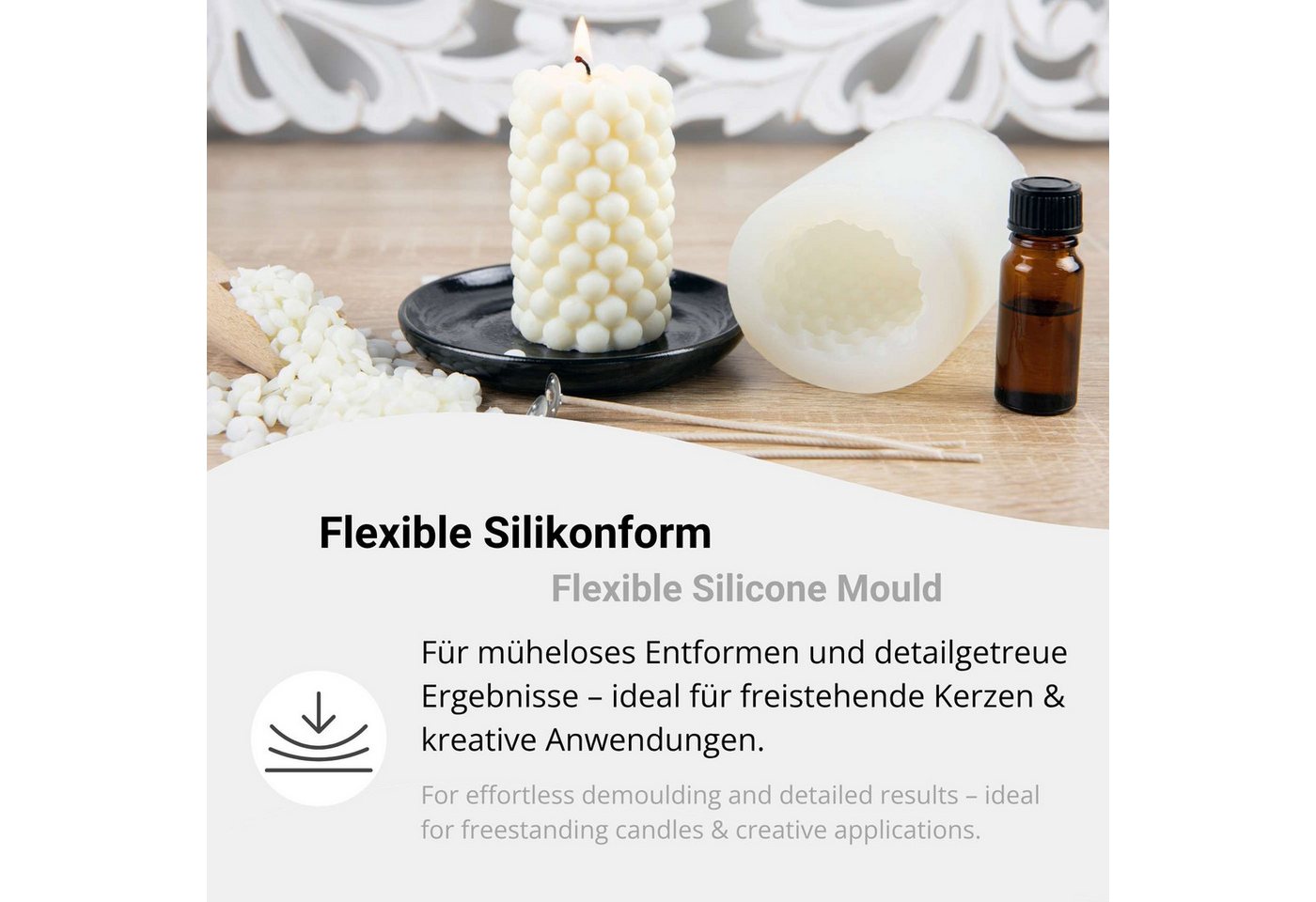 DistrEbution Silikonform Weihnachten, Kerzenform, Gießform aus Silikon, wiederverwendbare Form für Weihnachtskerzen Bild 4
