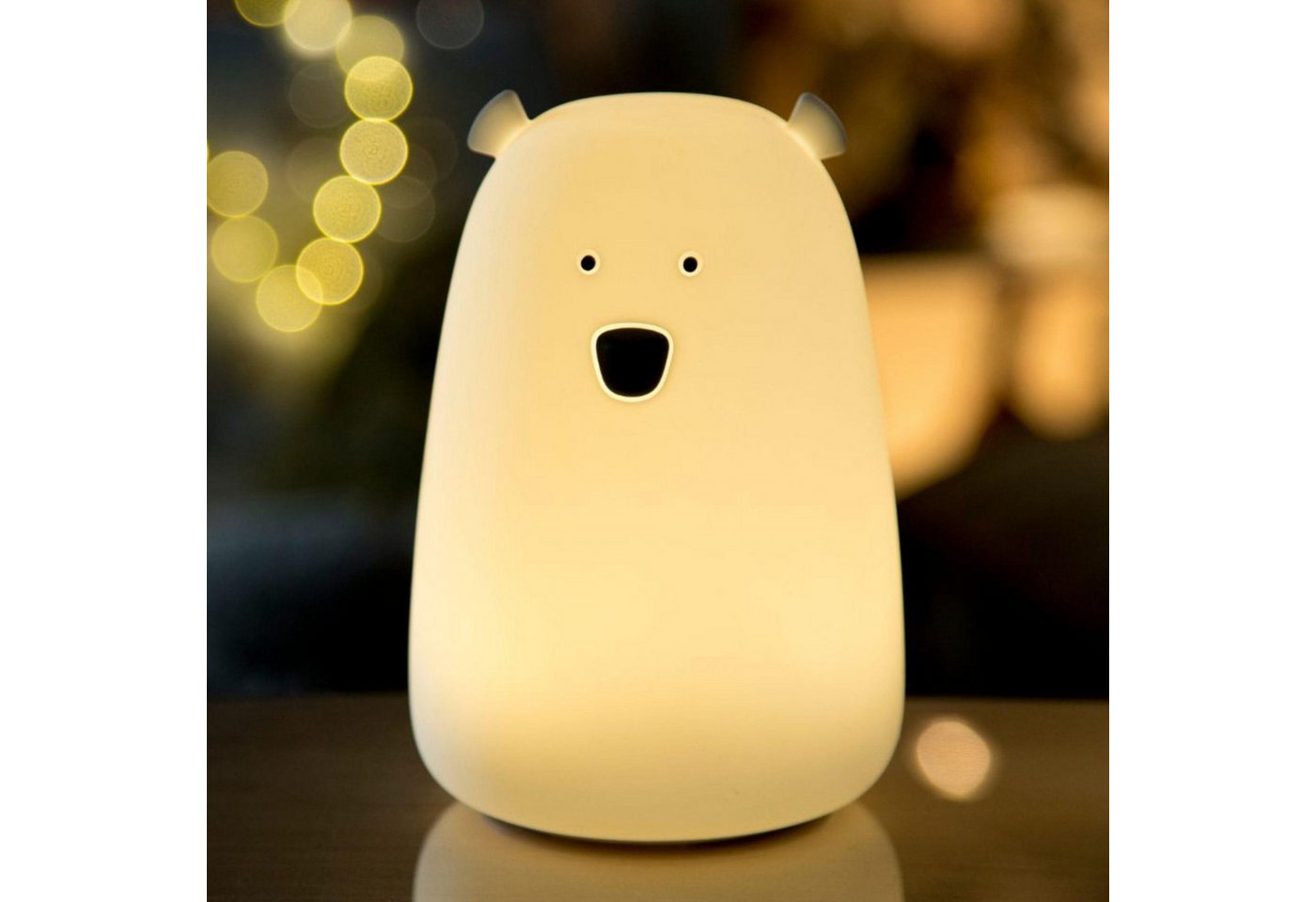 Rabbit & Friends LED Nachtlicht Bär Silikon Lampe mit Fernbedienung (weiß), LED fest integriert Bild 2