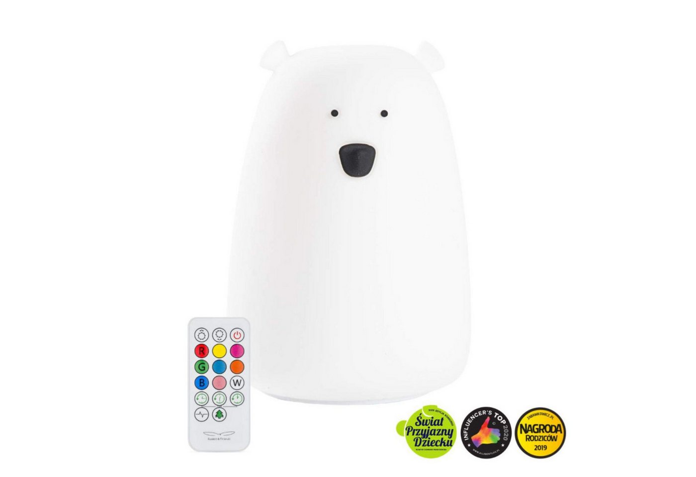 Rabbit & Friends LED Nachtlicht Bär Silikon Lampe mit Fernbedienung (weiß), LED fest integriert Bild 3