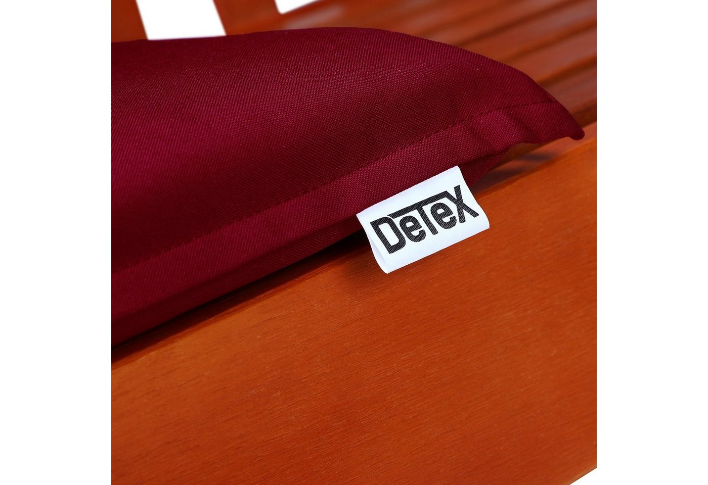 Detex Sitzauflage Boston, Stuhl 6er Set Wasserabweisend 43x39x5cm Waschbar Reißfest Rot