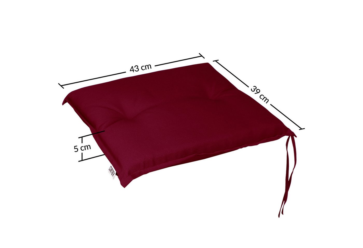 Detex Sitzauflage Boston, Stuhl 6er Set Wasserabweisend 43x39x5cm Waschbar Reißfest Rot Bild 2