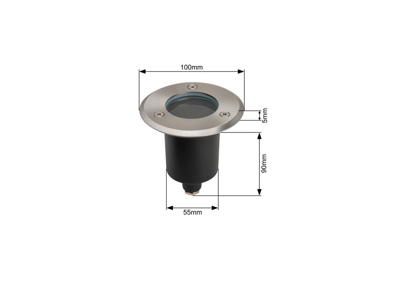 GTV LED Gartenleuchte LED Einbau Bodenleuchte Bodenspot Bodenstrahler Edelstahl Rund mit, Bodenleuchte Edelstahl 2000KG belastbar IP67 230 Volt mit GU10 Bild 4