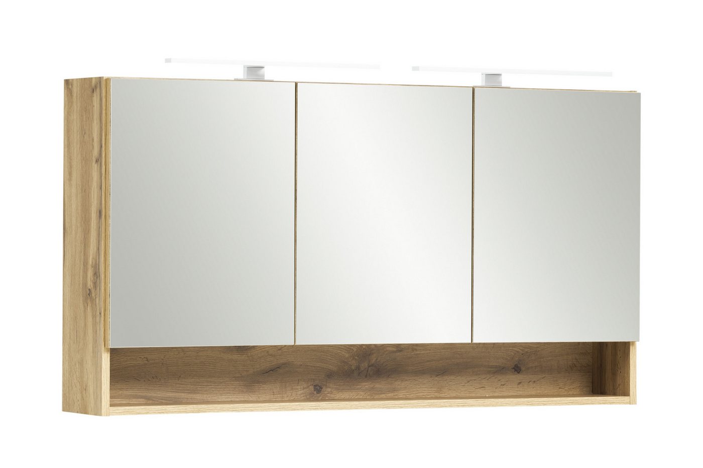 HELD MÖBEL Badezimmerspiegelschrank in wotaneiche mit 3 Türen und 6 Einlegeböden (B/H/T: 120x64x20 cm) Bild 2