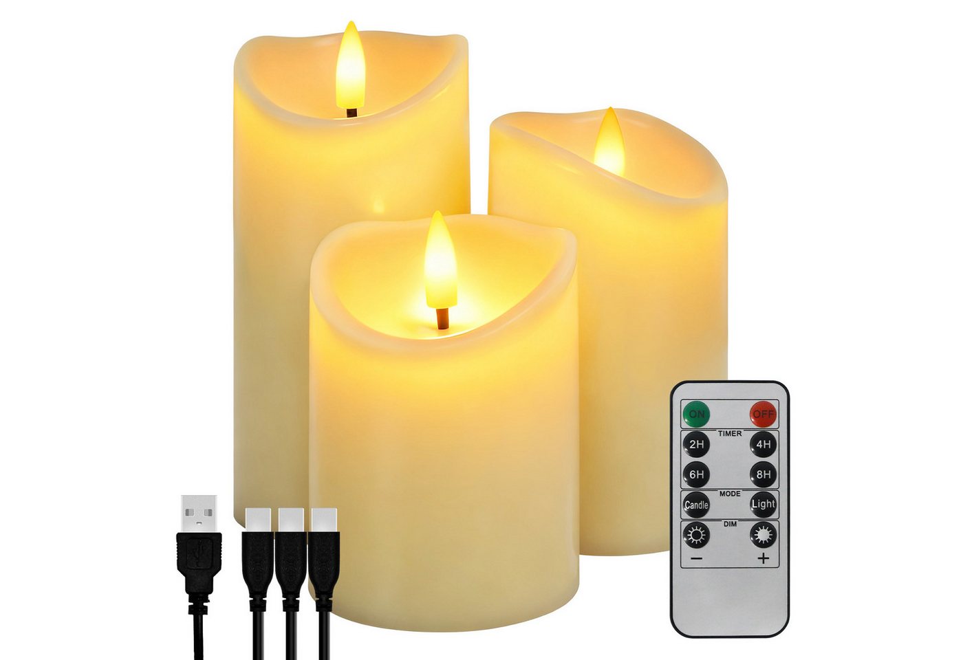 OZAVO LED-Kerze aufladbare LED Weihnachten Kerzen mit timerfunktion und Fernbedienung, für Hochzeit Weihnachten Halloween Party Dekoration Bild 3