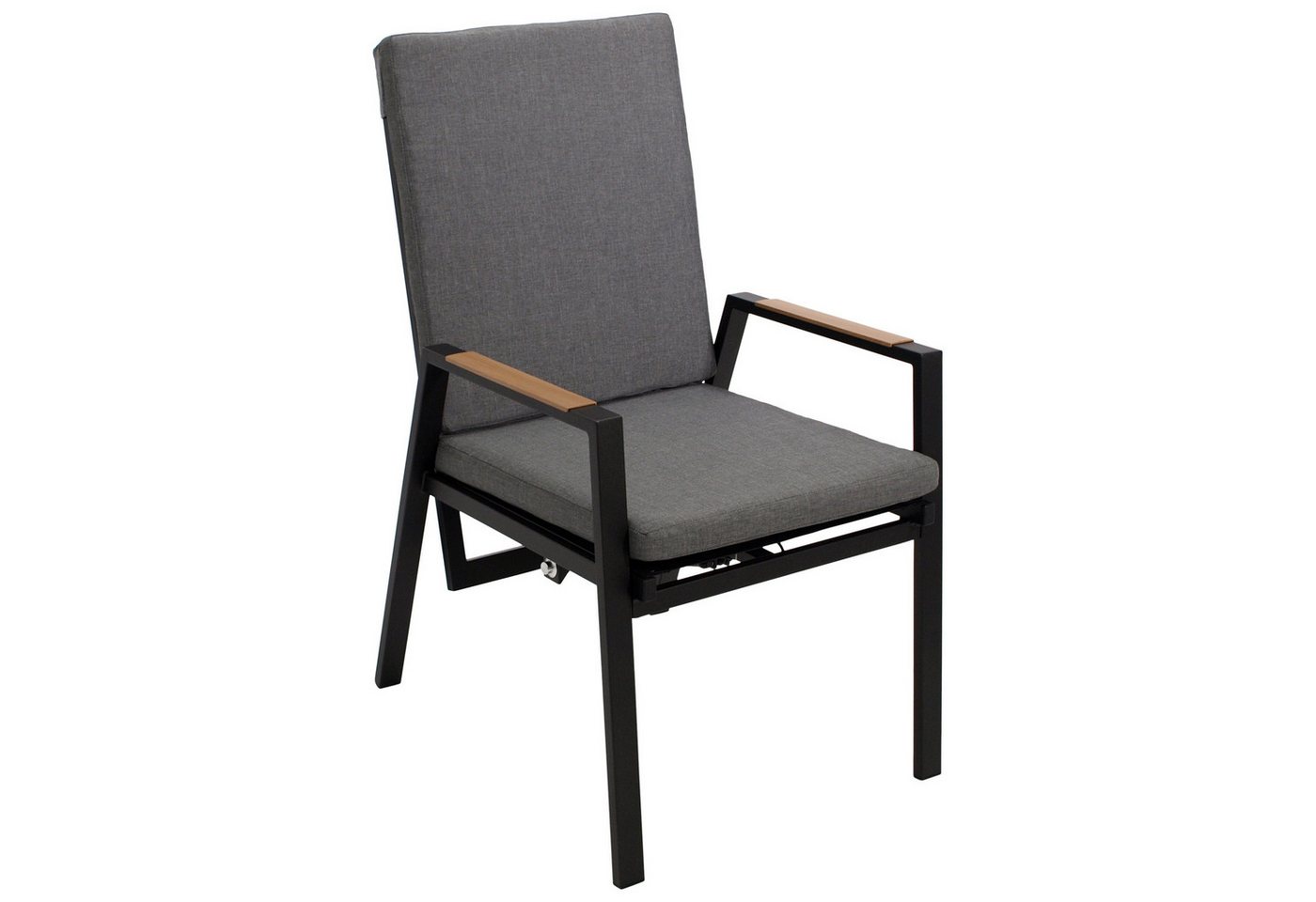 DEGAMO Gartensessel BILBAO, Alu anthrazit, Armlehnen Holzoptik, stufenlos verstellbar Bild 4