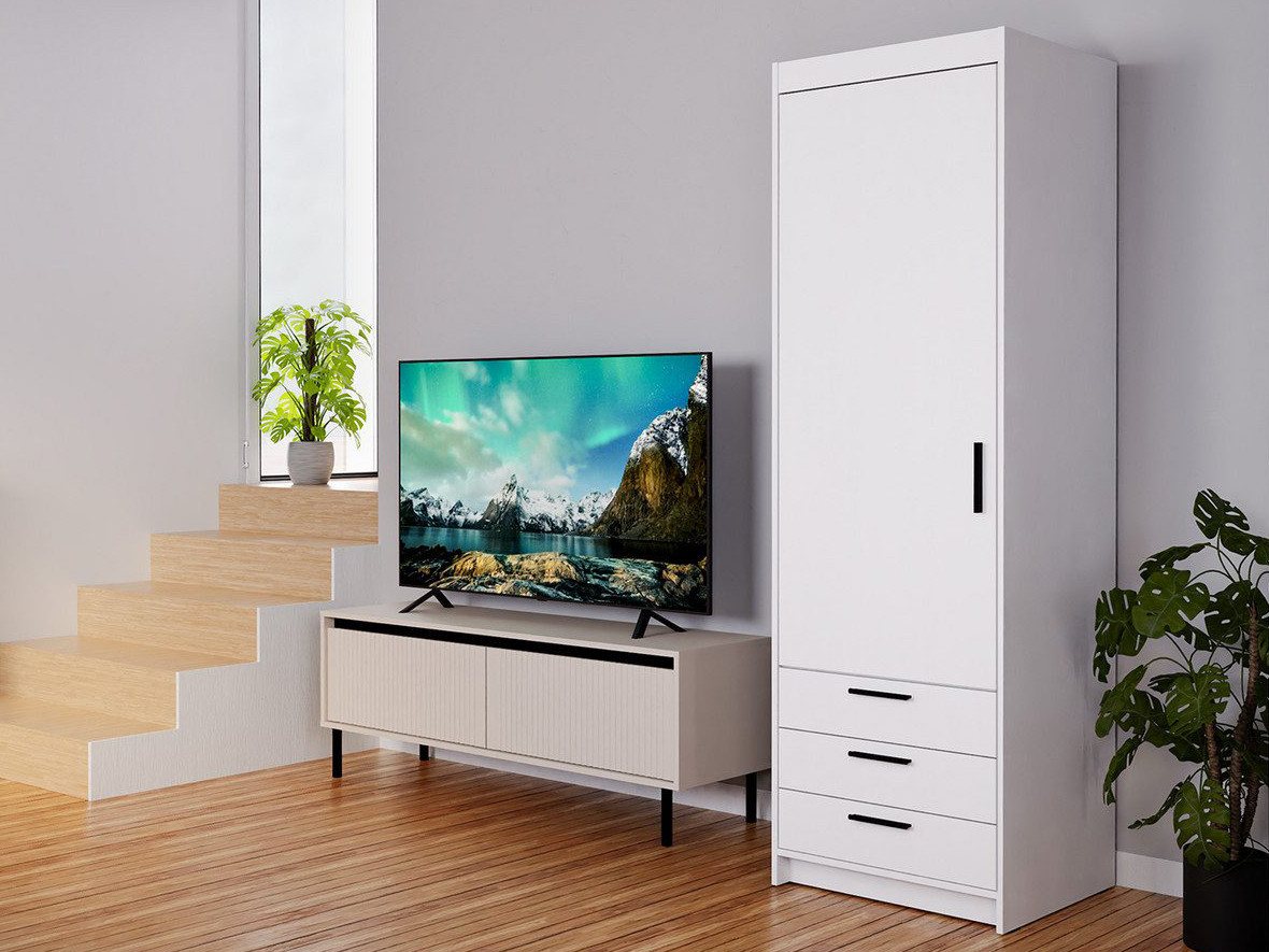 Beautysofa Drehtürenschrank ELENA 1D mit Schubladen Bild 5