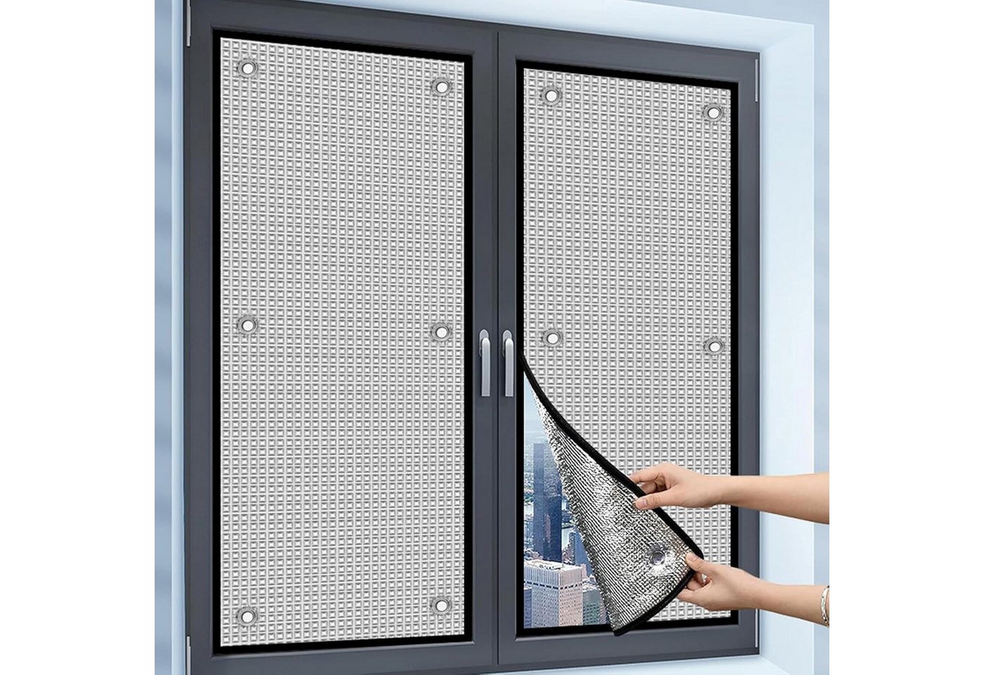 FELIXLEO Sonnenschutz Alufolie Waermeisolierung Fensterfolie Sonnenschutz Saugnapf 100x150cm Bild 3