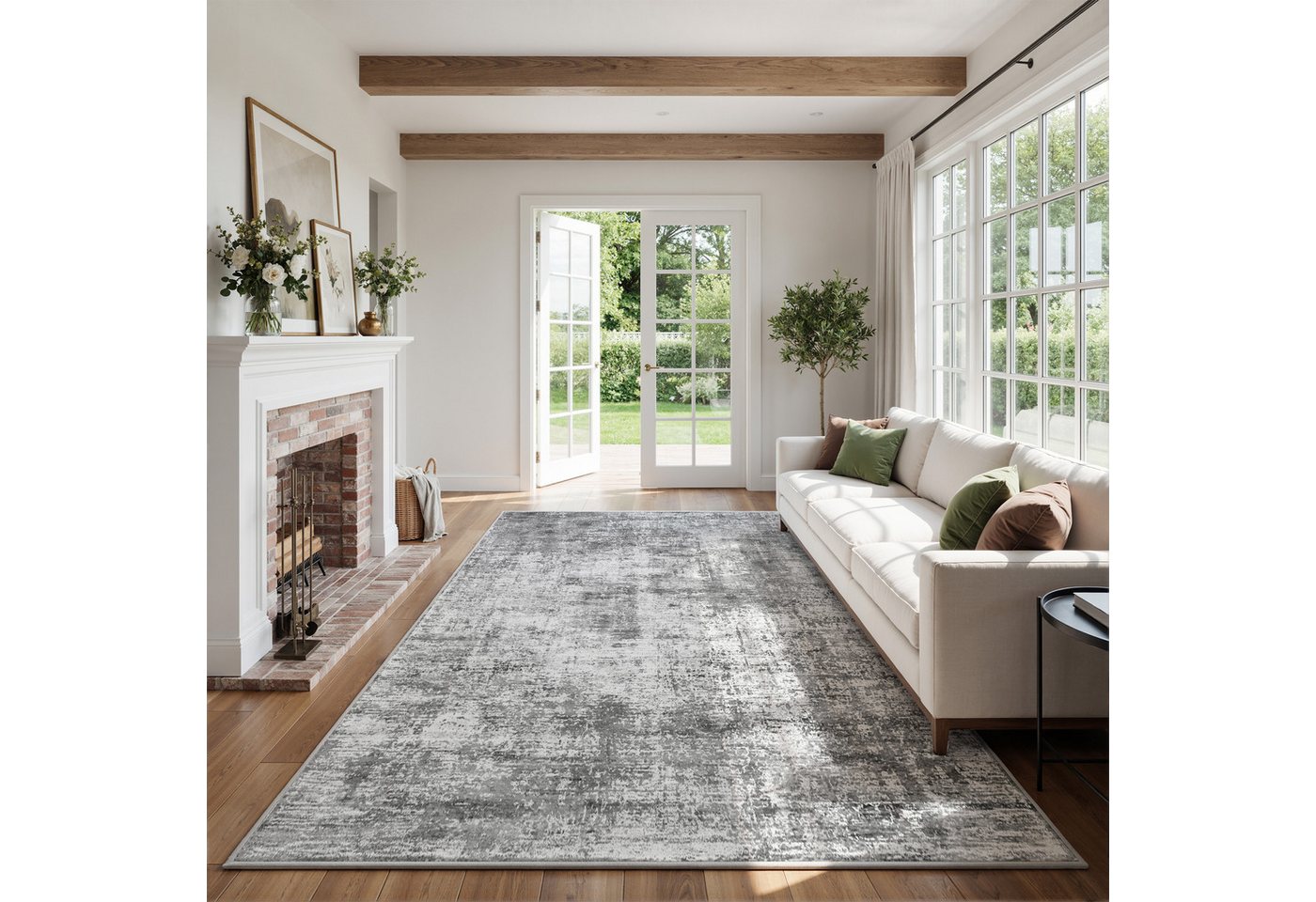 Klyvvo Teppich Boho Abstrakt Teppich, Kurzflor weich, rutschfest & waschbar, Rechteckig, Höhe: 8.5 mm, 60x90 cm – Kleine Fußmatte für Eingangsbereich, Küche, Badezimmer Bild 4
