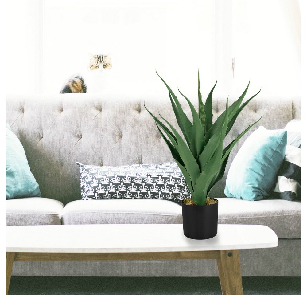 Künstliche Zimmerpflanze Aloe Vera Kunstpflanze Plastikpflanze Künstliche Pflanze 45 - 120 cm Aloe Vera, Decovego, Höhe 55 cm Bild 2
