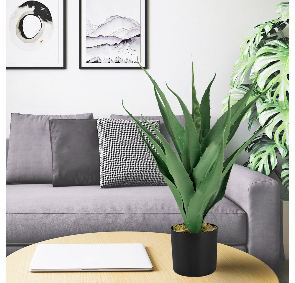 Künstliche Zimmerpflanze Aloe Vera Kunstpflanze Plastikpflanze Künstliche Pflanze 45 - 120 cm Aloe Vera, Decovego, Höhe 55 cm Bild 4