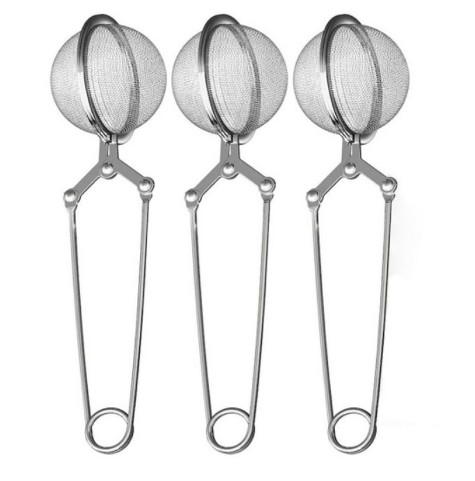BAYLI Abflusssieb Bayli 3er Set Teezange aus Edelstahl für losen Tee, 3 Stück Tee Ei Bild 3