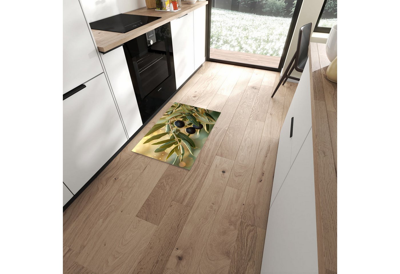 Primedeco Teppich Küchenteppich Olivenzweig PVC rutschfest abwaschbar Läufer, Rechteckig, Höhe: 3 mm, Pflegeleicht & Wasserabweisend Bild 5