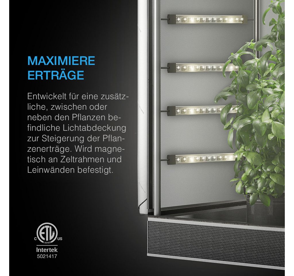 AC INFINITY Pflanzenlampe AC Infinity IONBEAM S16 Vollspektrum LED Leiste 42W, LED fest integriert, Vollspektrum, 4x LED Leiste mit Samsung LM301H EVO Bild 3