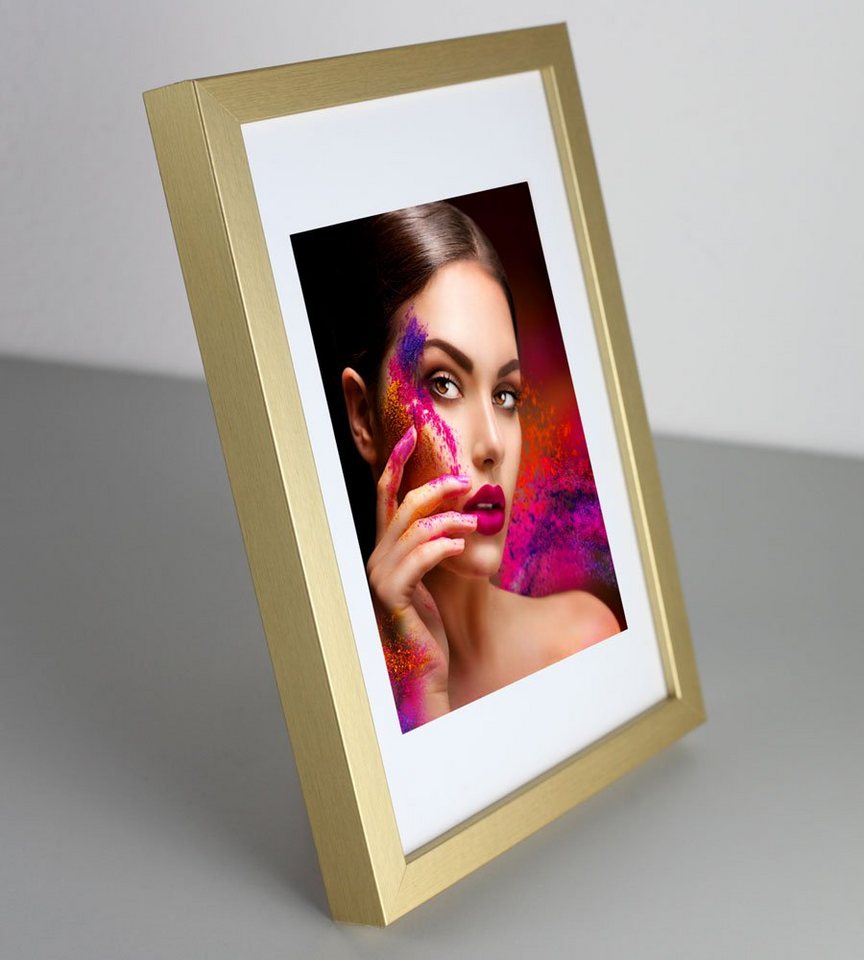 IDEAL TREND Bilderrahmen 2er 3er 5er Set Holz Bilderrahmen Lifestyle Plexi Foto Rahmen Collage, für 5 Bilder (5 St), Holz Bilderrahmen mit Papiereinleger und Kunststoffglas