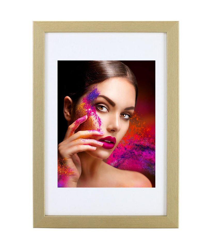 IDEAL TREND Bilderrahmen 2er 3er 5er Set Holz Bilderrahmen Lifestyle Plexi Foto Rahmen Collage, für 5 Bilder (5 St), Holz Bilderrahmen mit Papiereinleger und Kunststoffglas Bild 5