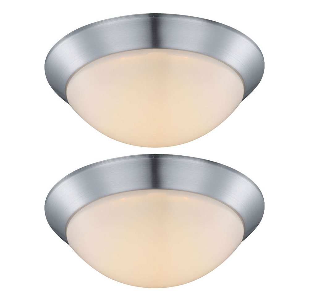 GLOBO LIGHTING LED Deckenleuchte, LED-Leuchtmittel fest verbaut, Warmweiß, Deckenleuchte Deckenlampe Küchenlampe LED Flurleuchte opal D 26 cm 2x