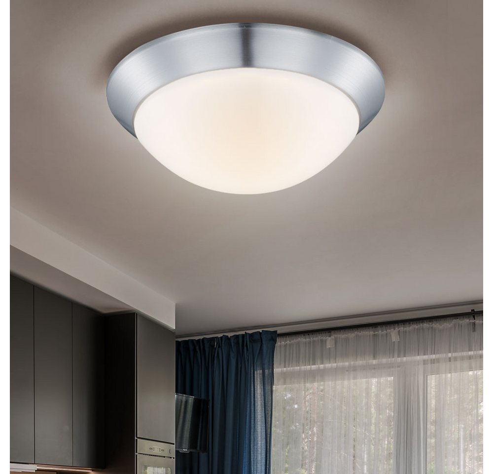 GLOBO LIGHTING LED Deckenleuchte, LED-Leuchtmittel fest verbaut, Warmweiß, Deckenleuchte Deckenlampe Küchenlampe LED Flurleuchte opal D 26 cm 2x Bild 2