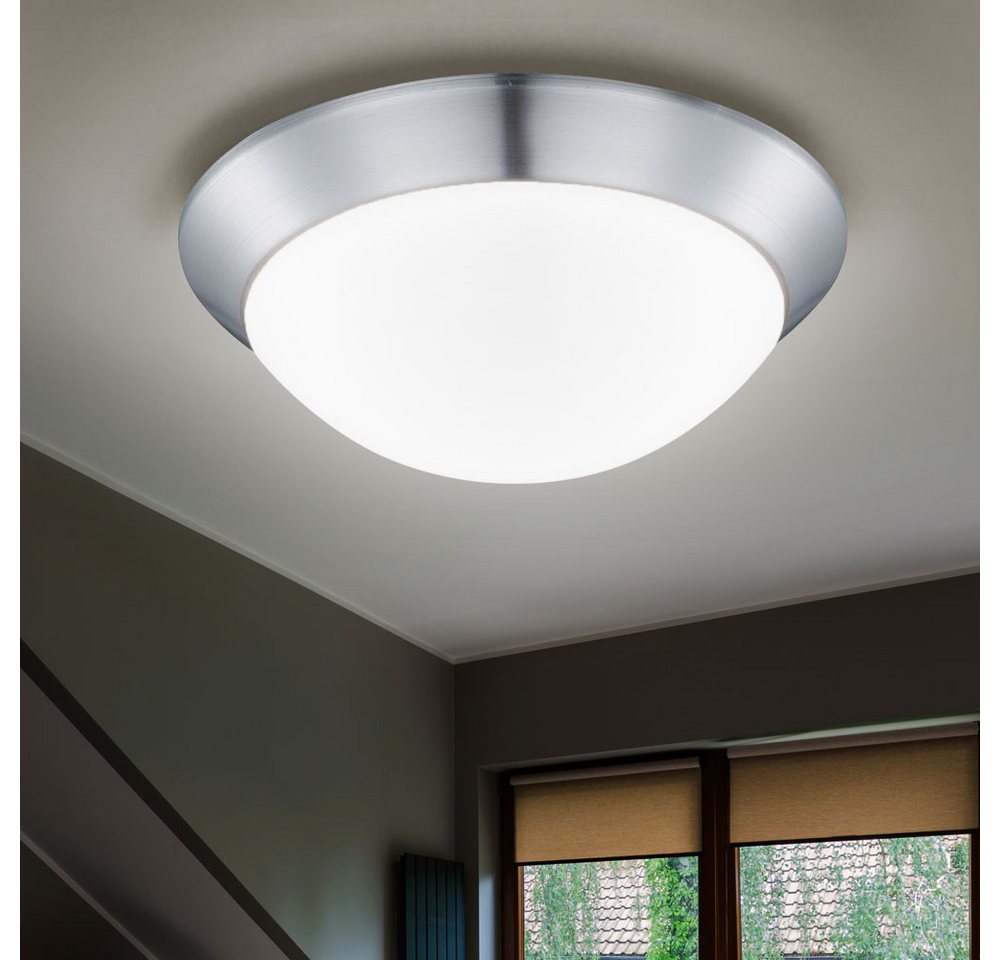 GLOBO LIGHTING LED Deckenleuchte, LED-Leuchtmittel fest verbaut, Warmweiß, Deckenleuchte Deckenlampe Küchenlampe LED Flurleuchte opal D 26 cm 2x Bild 3