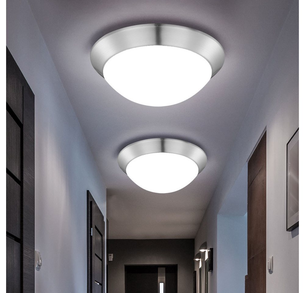 GLOBO LIGHTING LED Deckenleuchte, LED-Leuchtmittel fest verbaut, Warmweiß, Deckenleuchte Deckenlampe Küchenlampe LED Flurleuchte opal D 26 cm 2x Bild 5