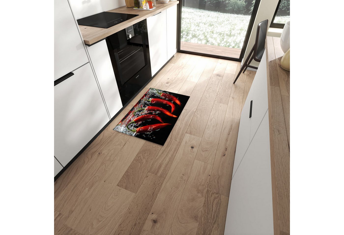 Primedeco Teppich Küchenteppich Chili unter Wasser PVC rutschfest abwaschbar Läufer, Rechteckig, Höhe: 3 mm, Pflegeleicht & Wasserabweisend Bild 2