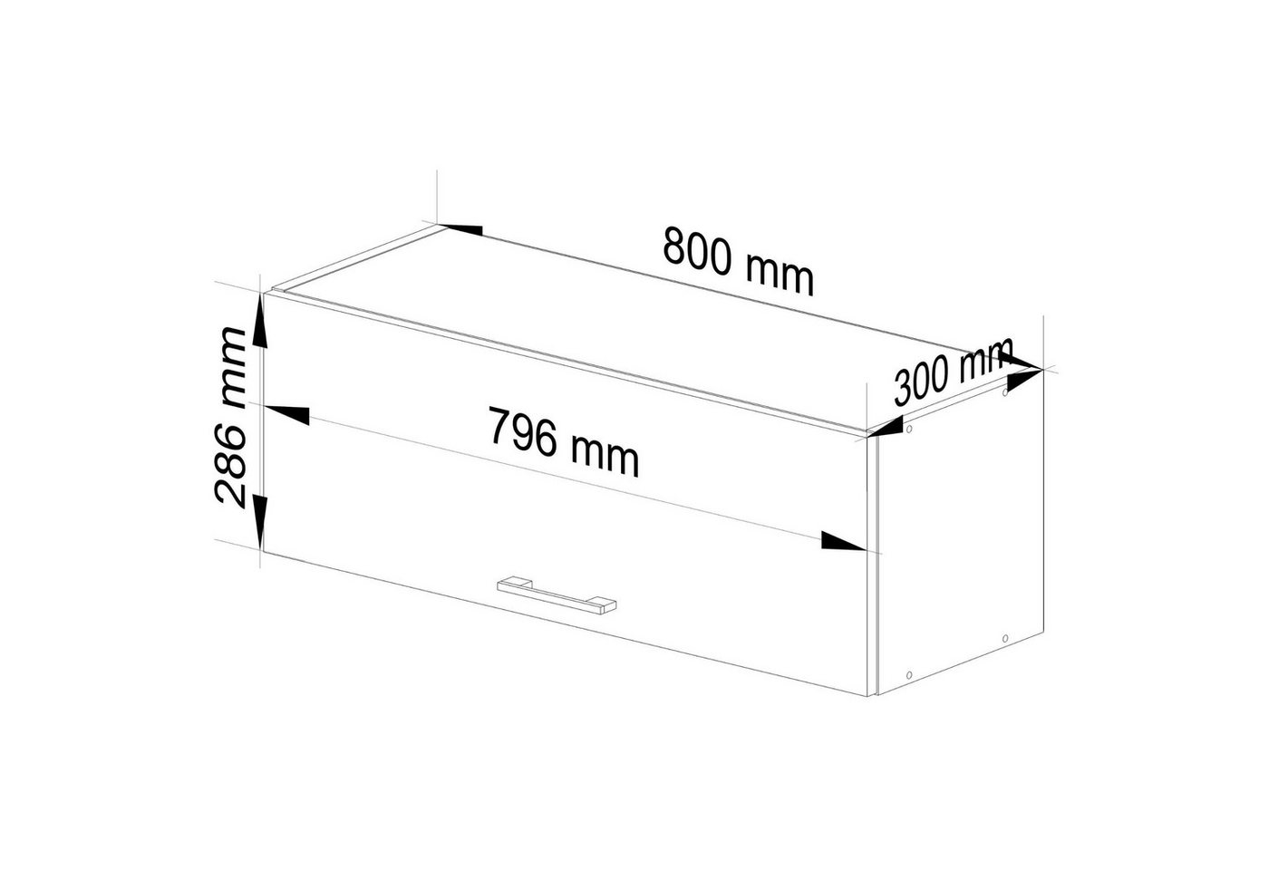 Raumhirsch Furniture Hängeschrank Moderner Hängeschrank Küche - Pflegeleichte 2 Türen - Wandschrank Hängeschrank in modernem Design, 80 cm, hochwertig, weiß Bild 3