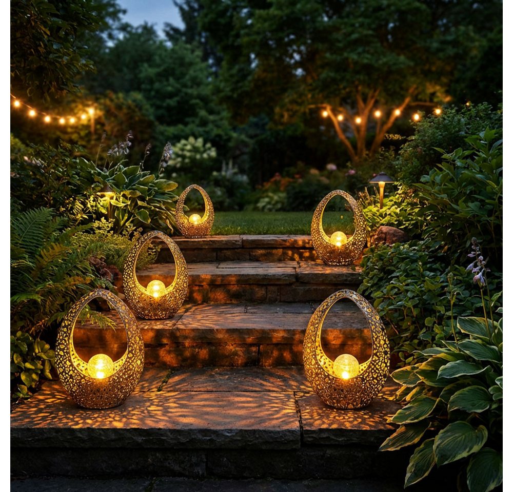 GLOBO LIGHTING LED Solarleuchte, LED-Leuchtmittel fest verbaut, Warmweiß, Orientalische Solarlampen für Außen Gartendeko Outdoor Balkon Bild 4