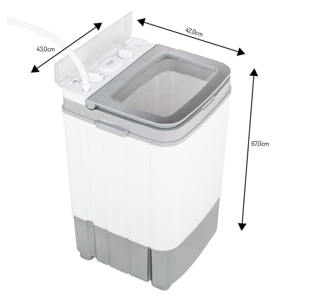 ADLER EUROPE Waschschüssel AD 8057 Mini Waschmaschine mit Schleuder, kompakt, Camping Wäscheschleuder für Wohnmobil, Studentenwohnung, Ferienhaus