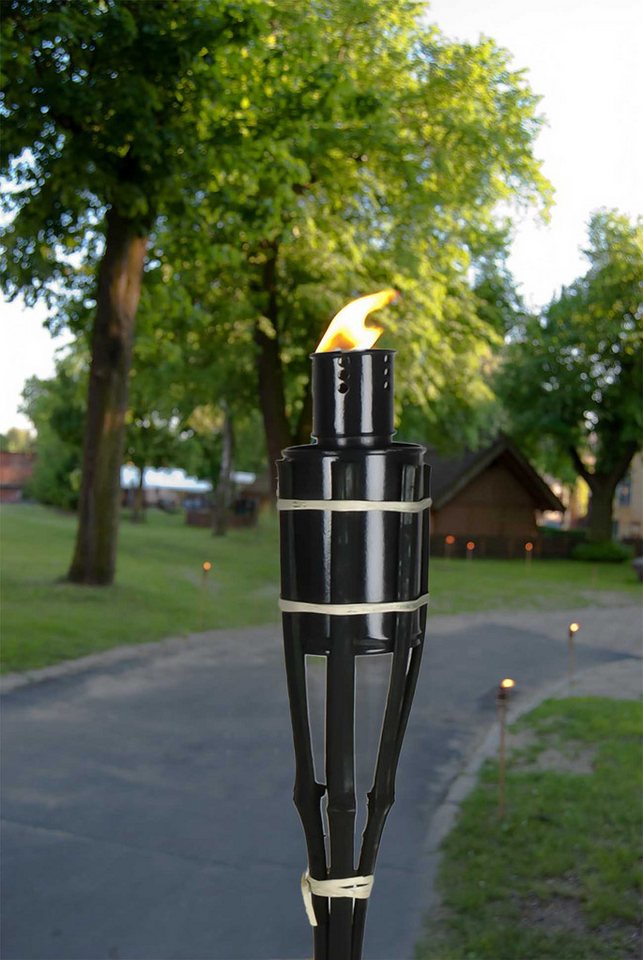 Bubble-Store Gartenfackel Bambus Gartenfackel 3er Set, mit Ölbehälter und Docht, Gartenfackel für Draußen Bild 2