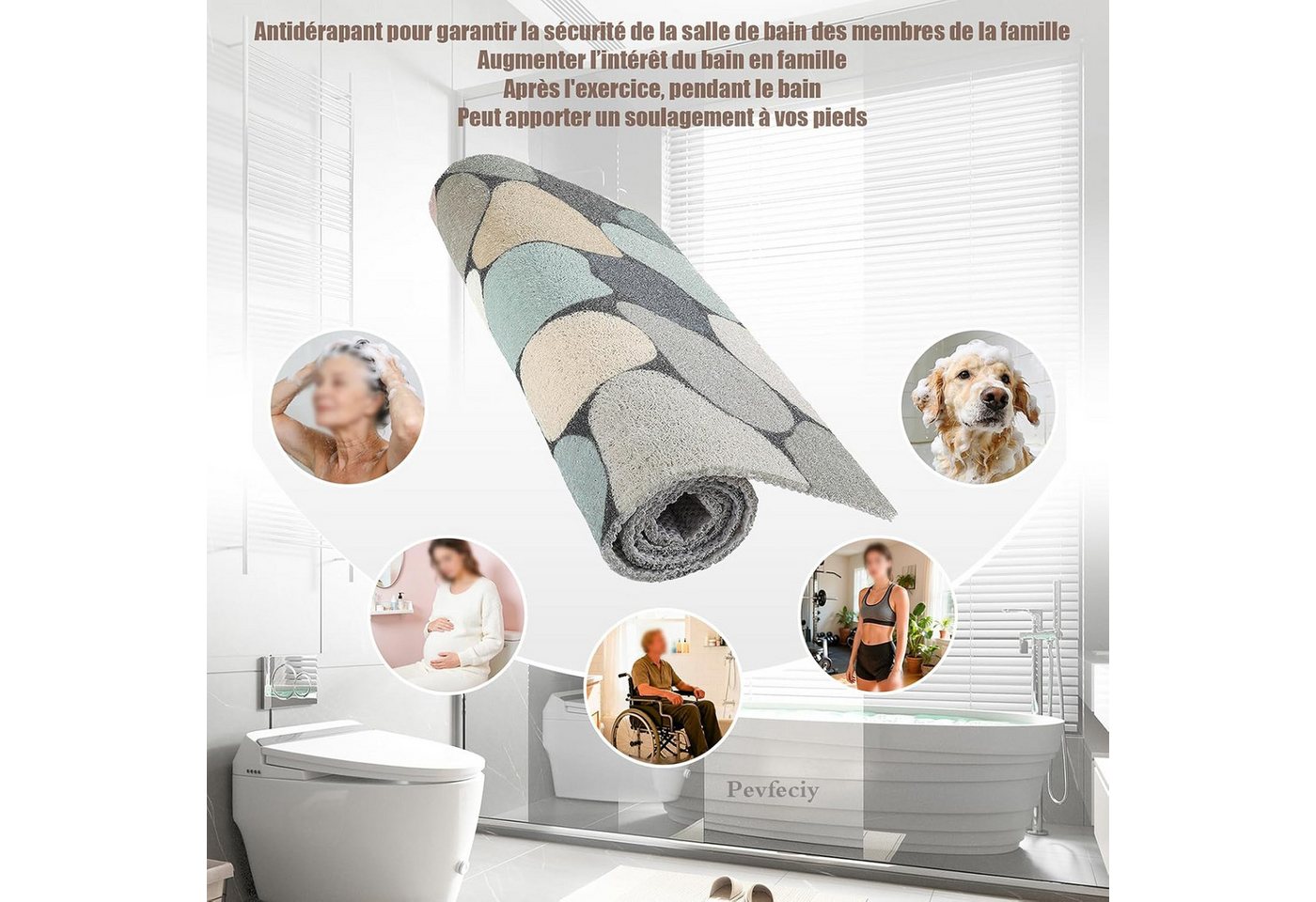 Agger Duschmatte Duscheinlage Weich Komfort Antirutschmatte dusche Modern Stil Bild 2
