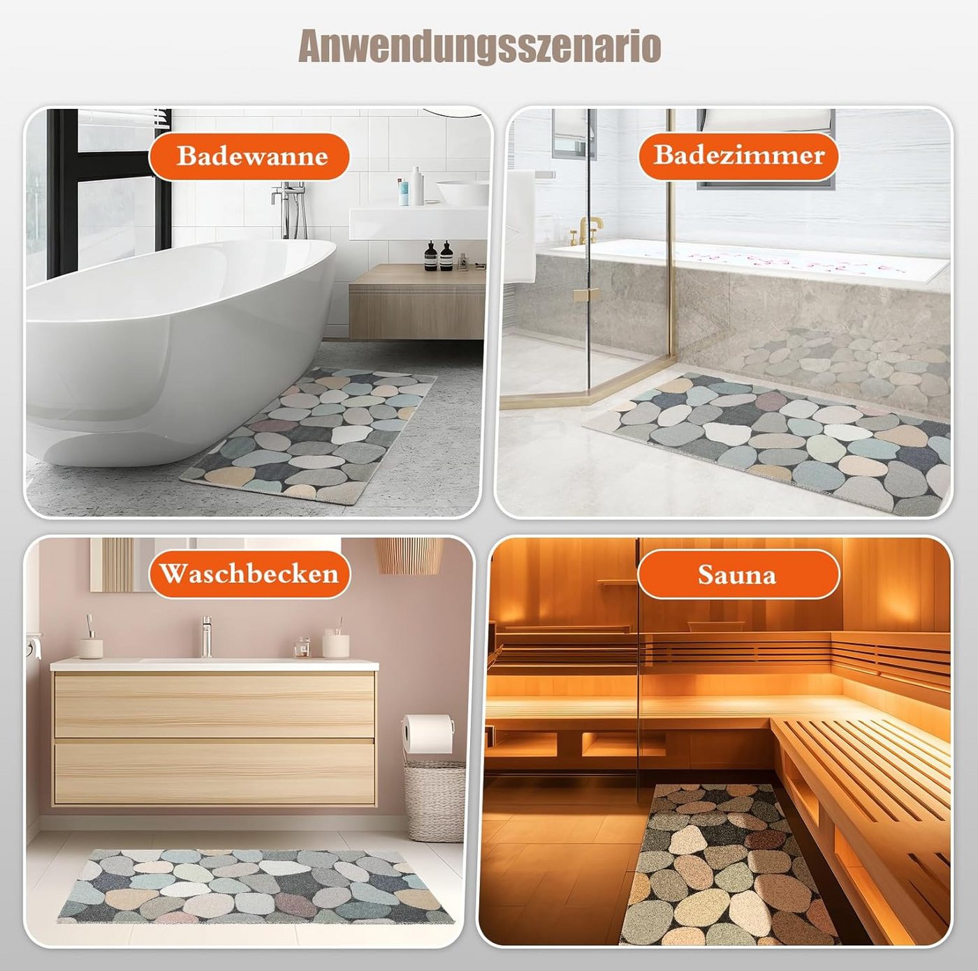 Agger Duschmatte Duscheinlage Weich Komfort Antirutschmatte dusche Modern Stil Bild 5