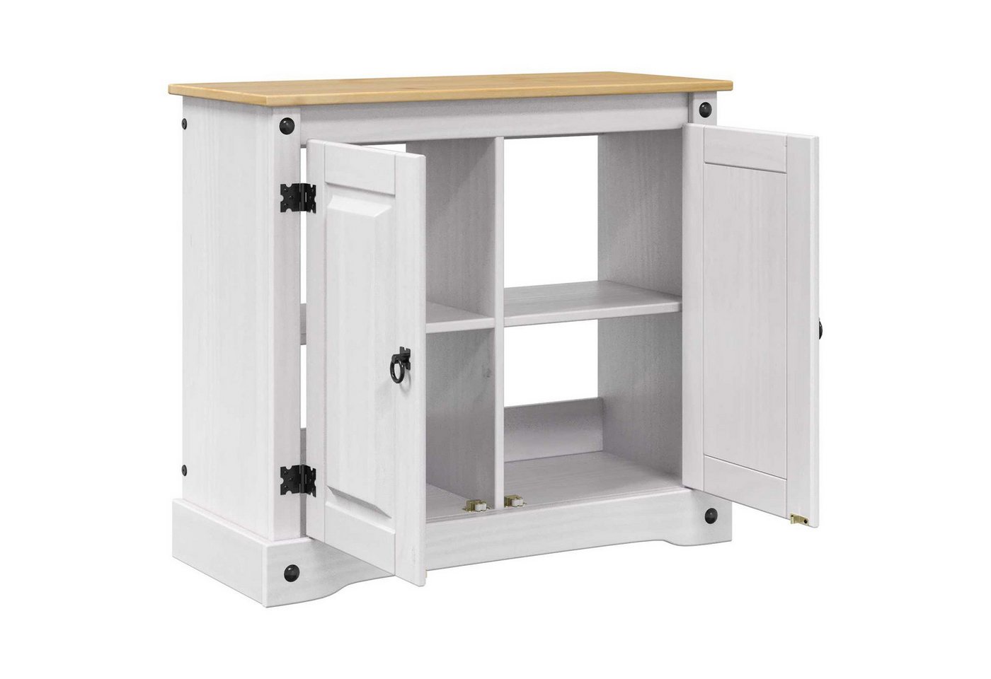 vidaXL Aquariumunterschrank Aquariumständer CORONA Weiß und Braun 81,5 x 37 x 73 cm 250 kg (1-St) Bild 2