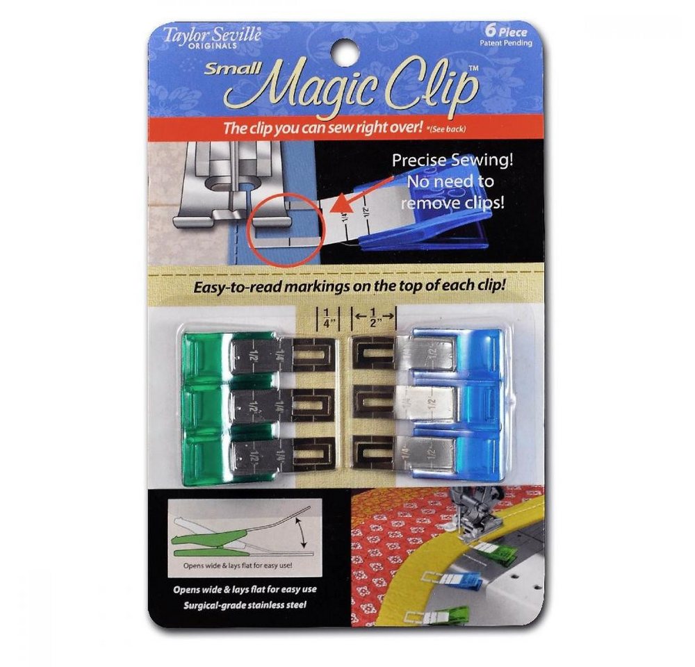 Taylor Seville Stoffklammern - Magic Clips Big (6er Pack) übernähbar, (Packung) Bild 2