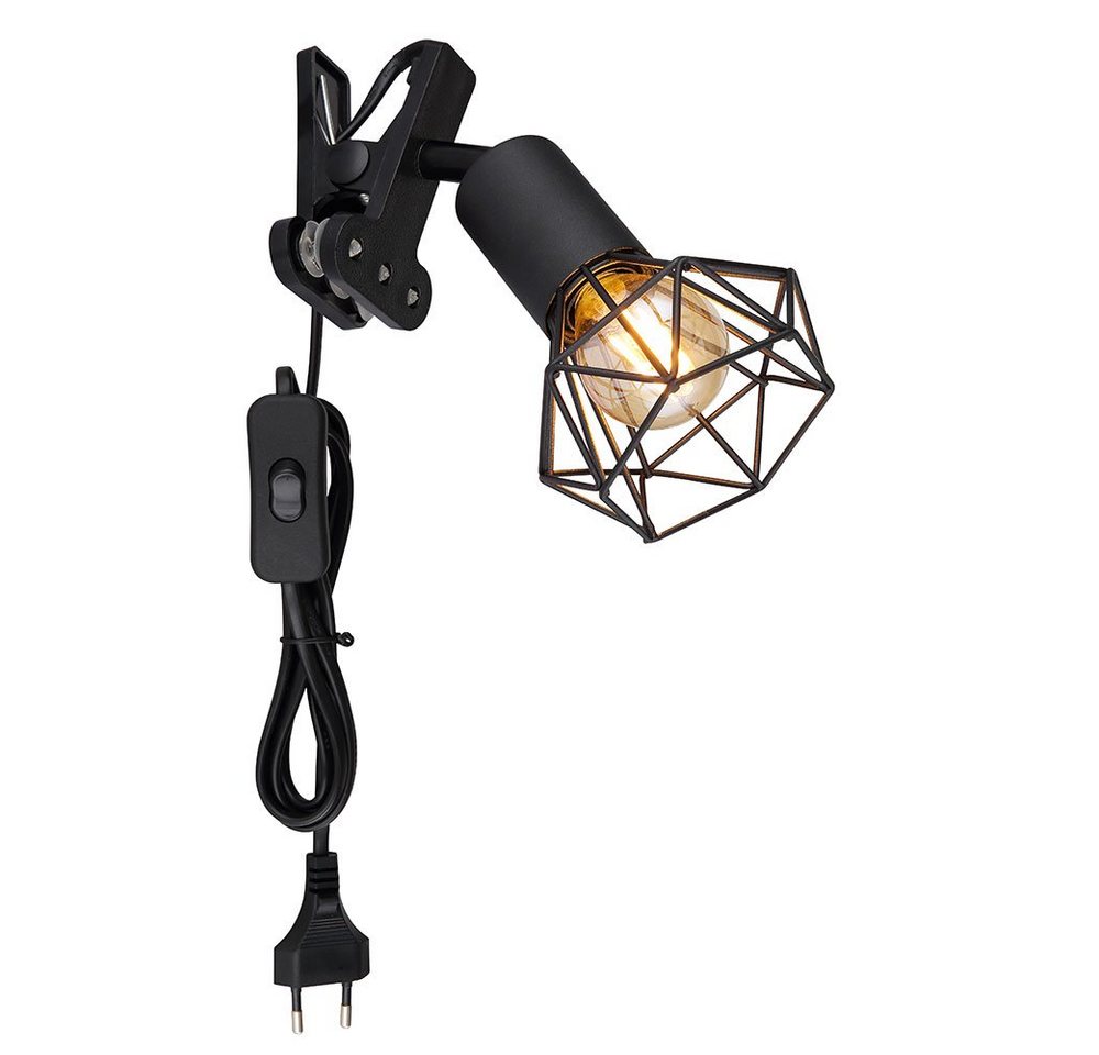 GLOBO LIGHTING Klemmleuchte, Leuchtmittel nicht inklusive, Bettleuchte klemmbar Klemmspot Industrial schwarz Leselampe mit Bild 4