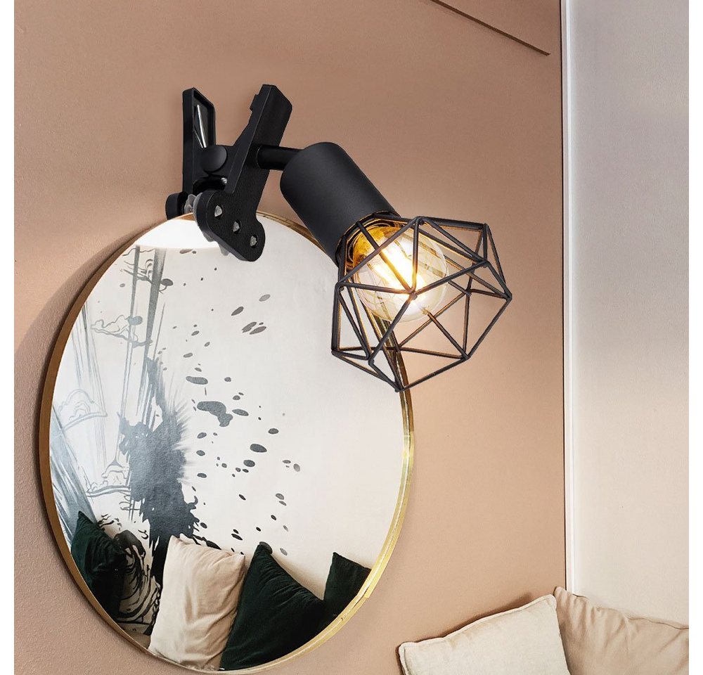 GLOBO LIGHTING Klemmleuchte, Leuchtmittel nicht inklusive, Bettleuchte klemmbar Klemmspot Industrial schwarz Leselampe mit Bild 5