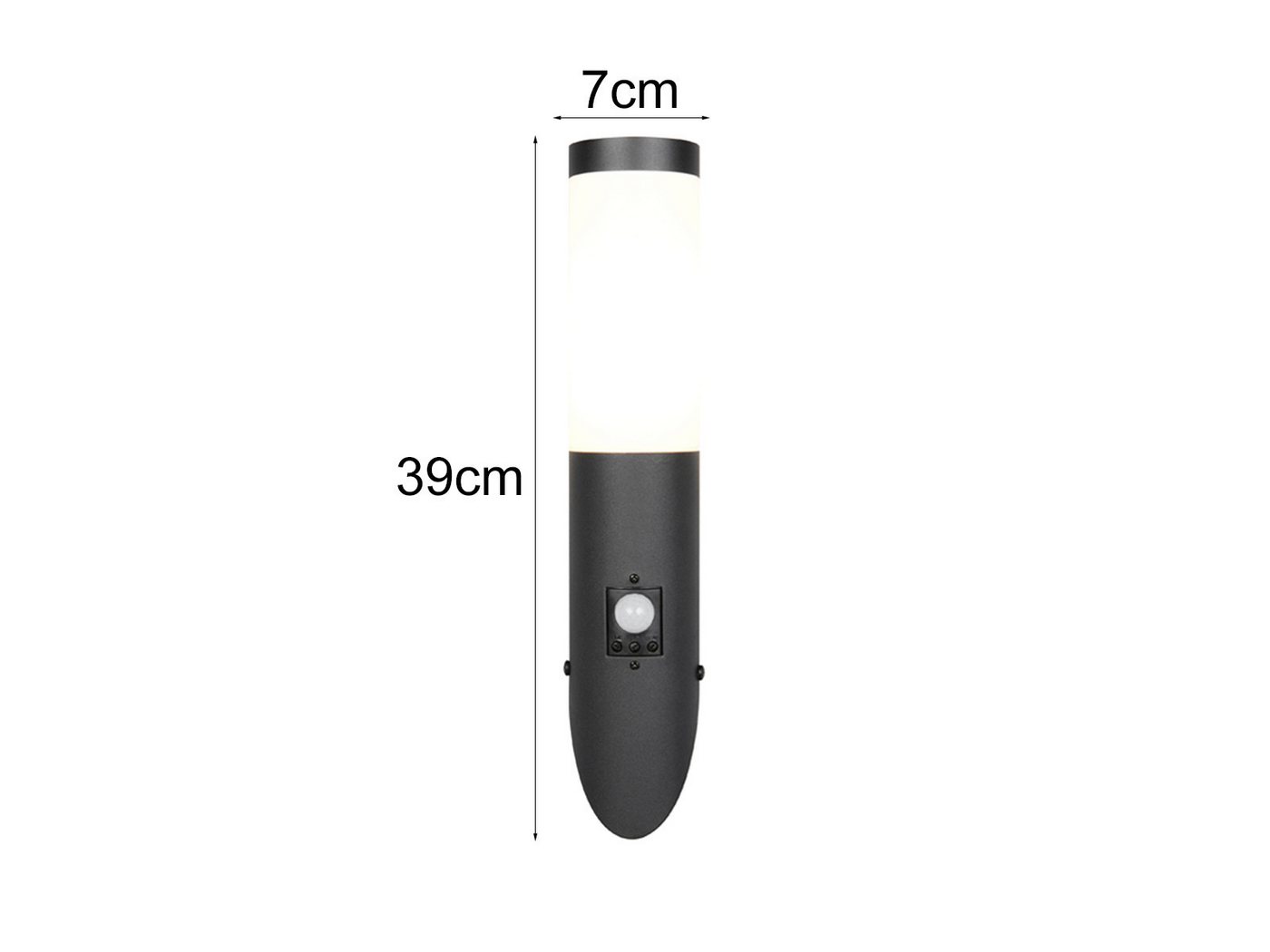 TRIO Leuchten LED Außen-Wandleuchte 2er Set aus Edelstahl Schwarz, Höhe 39cm, mit Bewegungsmelder, LED wechselbar, warmweiß Bild 3
