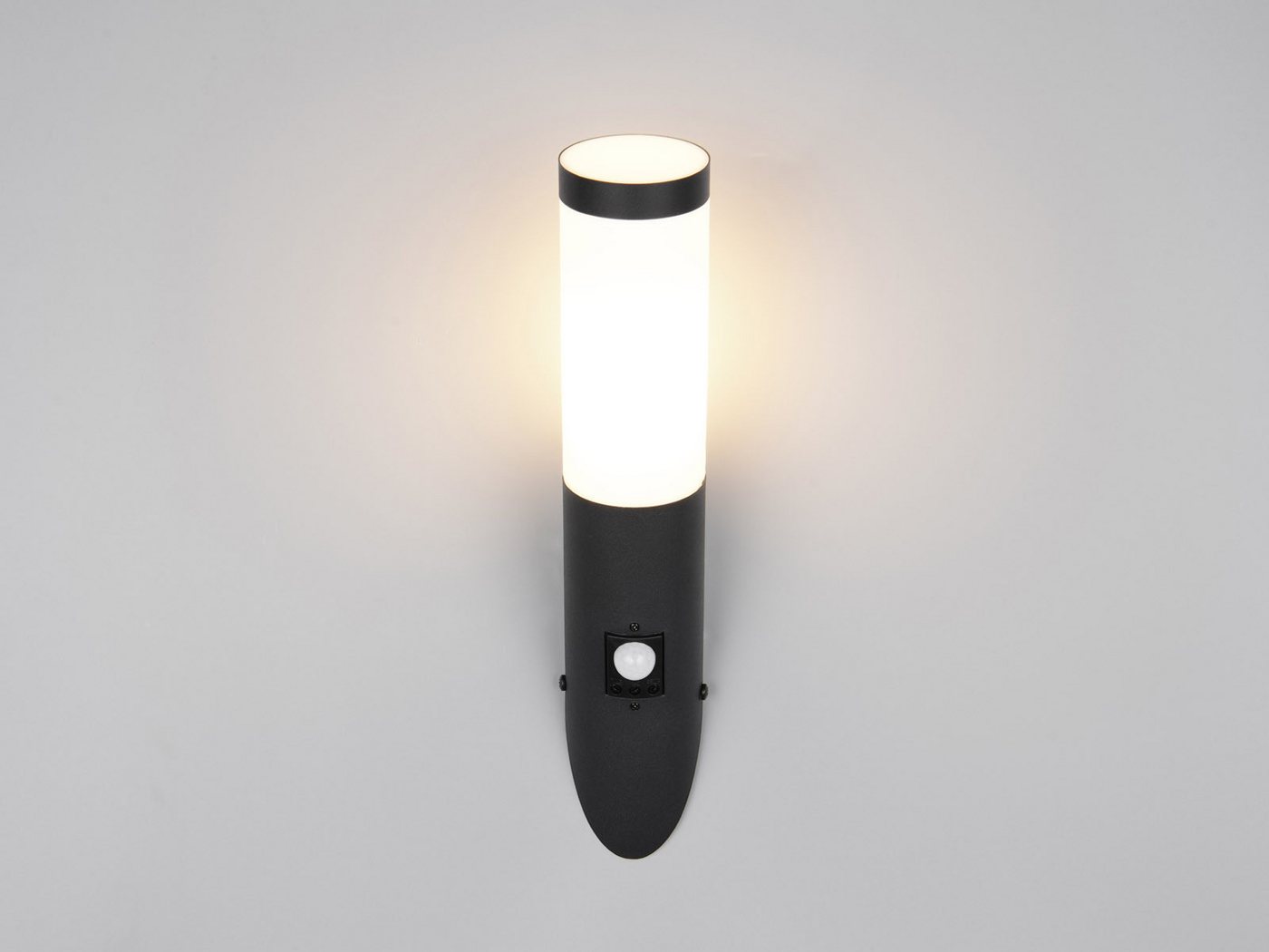 TRIO Leuchten LED Außen-Wandleuchte 2er Set aus Edelstahl Schwarz, Höhe 39cm, mit Bewegungsmelder, LED wechselbar, warmweiß Bild 5
