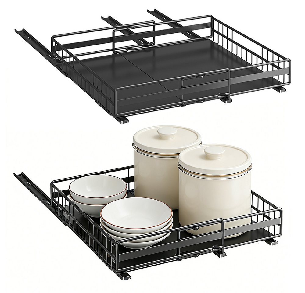 JEOBEST Küchenorganizer-Set Ausziehbare Schublade Küche, Küchenschrank Organizer, (2 Stück Teleskopschublade, L 31-49&32-51) Bild 3